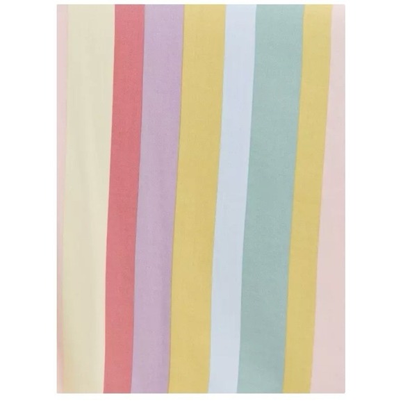 Torrid Pastel Stripes M Challis Off Shoulder Midi Dress Size 2X Pockets Tassels - Picture 4 of 13